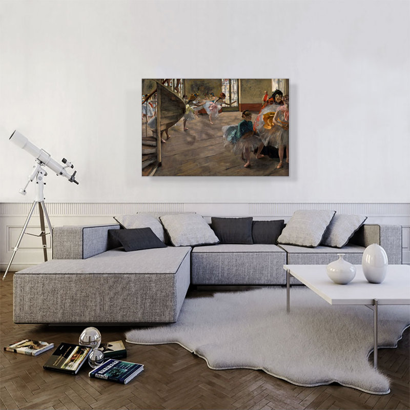 «The Rehearsal 1874» par Edgar Degas - peinture sur toile tendue, H 26 po x l 40 po x P 1,5 po