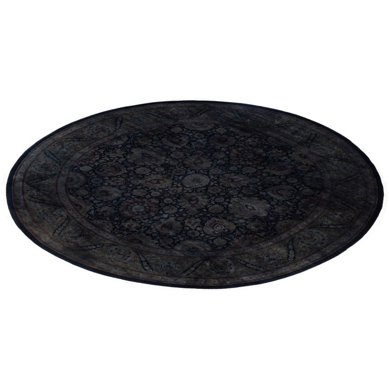 Huckstep One-of-a-Kind 9' 1" X 9' 1" Round Wool Area Rug Black
