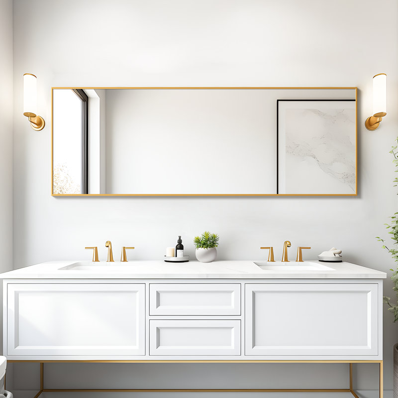 Miroir suspendu Kinkaid, Or, 59 po x 20 po
