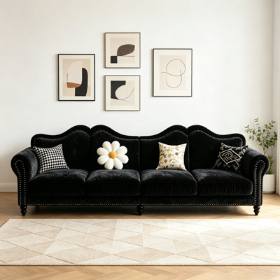 American-style Simple Design Black Sofa