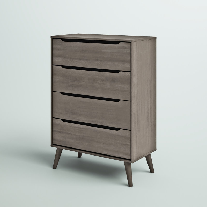 Commode à 4 tiroirs Stalter, Gris