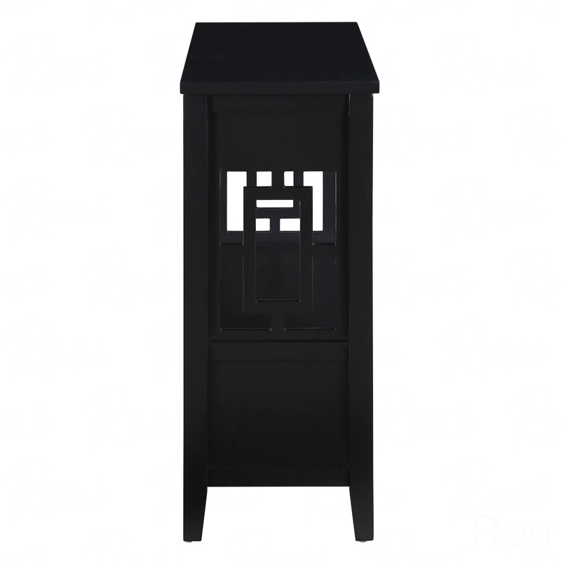 4-Drawer Pine Wood Farmhouse Console Table, 36" With 1-Storage Shelf For Entryway Living Room Bedroom Hallway Kitchen, Black