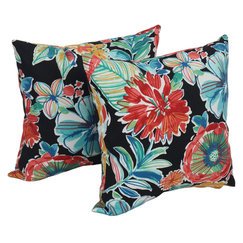 Outdoor 17" Pillow Cover & Insert, Colsen Noir, 17" H x 17" W