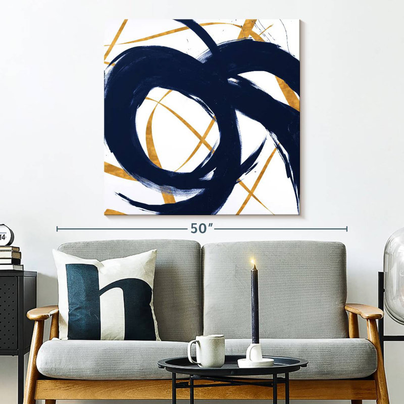 Avery Navy With Gold Strokes II