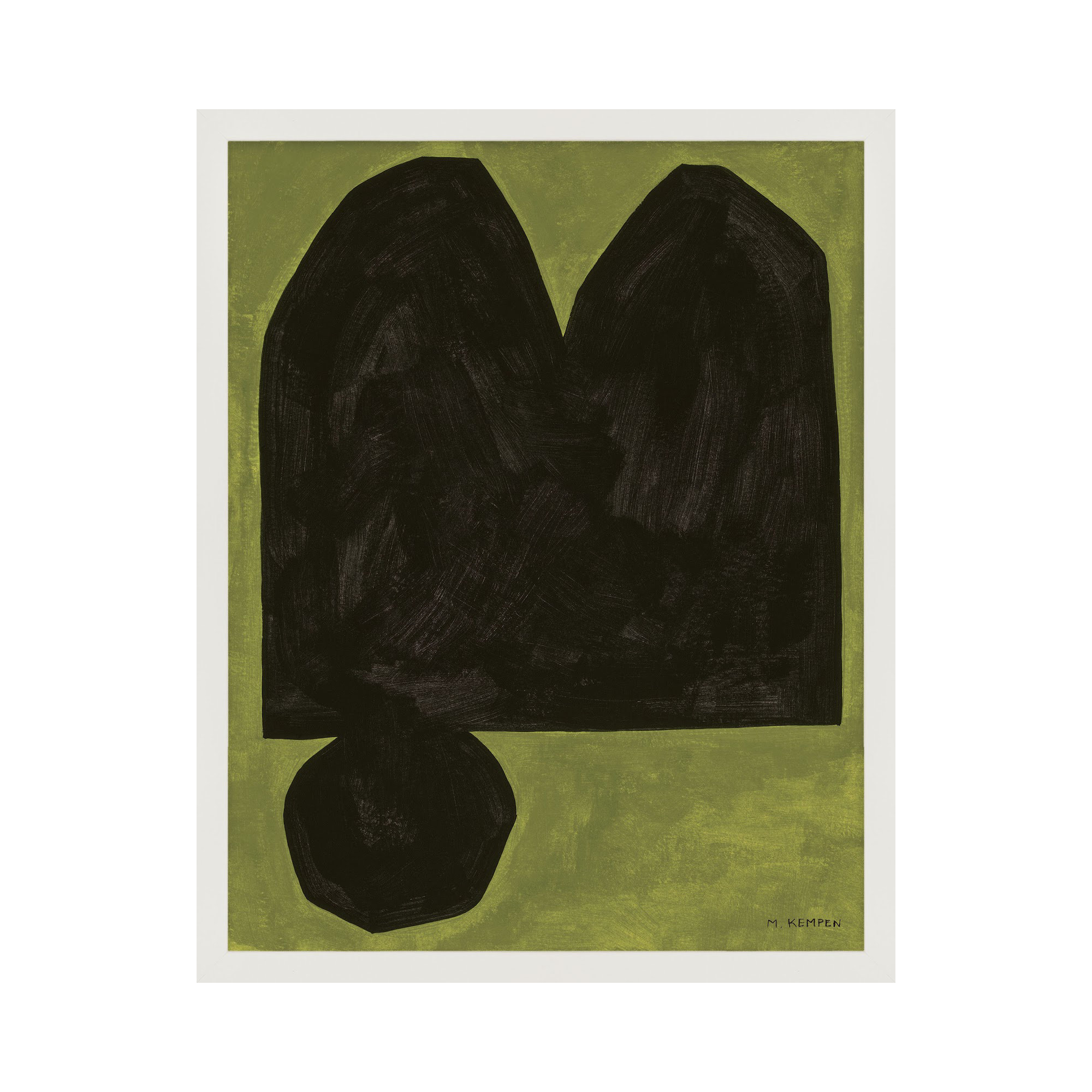 Lyndsey Module On Green 3 By Michael Kempen - Framed Wall Art, 25" H x 20" W x 1.25" D, White