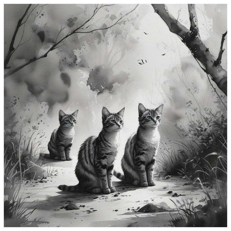 Trois housses de couette Three Tabby Cats, Très grand lit