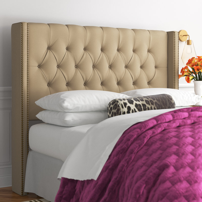 Upholstered Headboard, Queen, Zuma Pumice Textured Linen