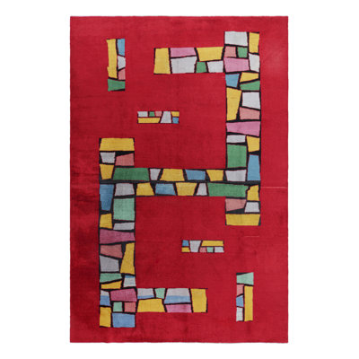 One-of-a-Kind 6'10x10'6 1960s Wool Area Rug