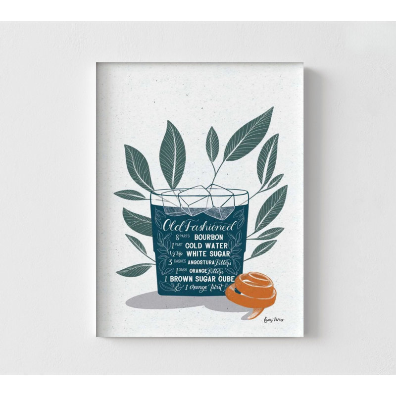 Reproduction de recette de boisson à l'ancienne, art mural Bourbon, recette de cocktail bourbon fort, Imprimé seulement