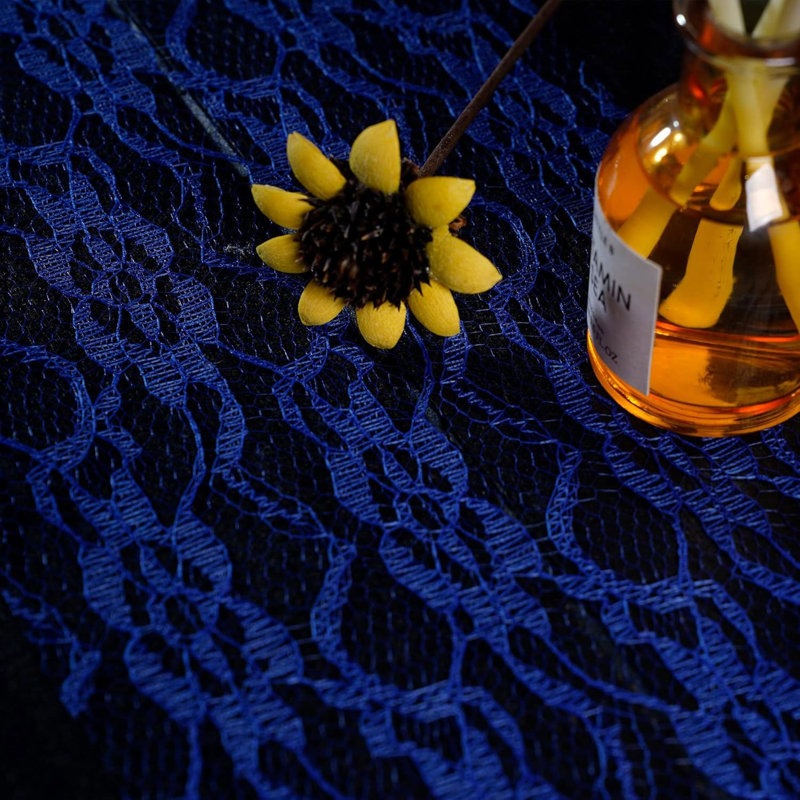 Rouleau de chemin de table en dentelle rétro 82 pi, ruban de table en dentelle décorative pour mariage, fête de mariage, Bleu