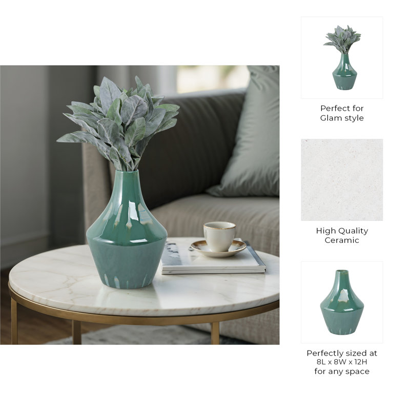 Handmade Stoneware Table Vase, 12" H x 8" W x 8" D