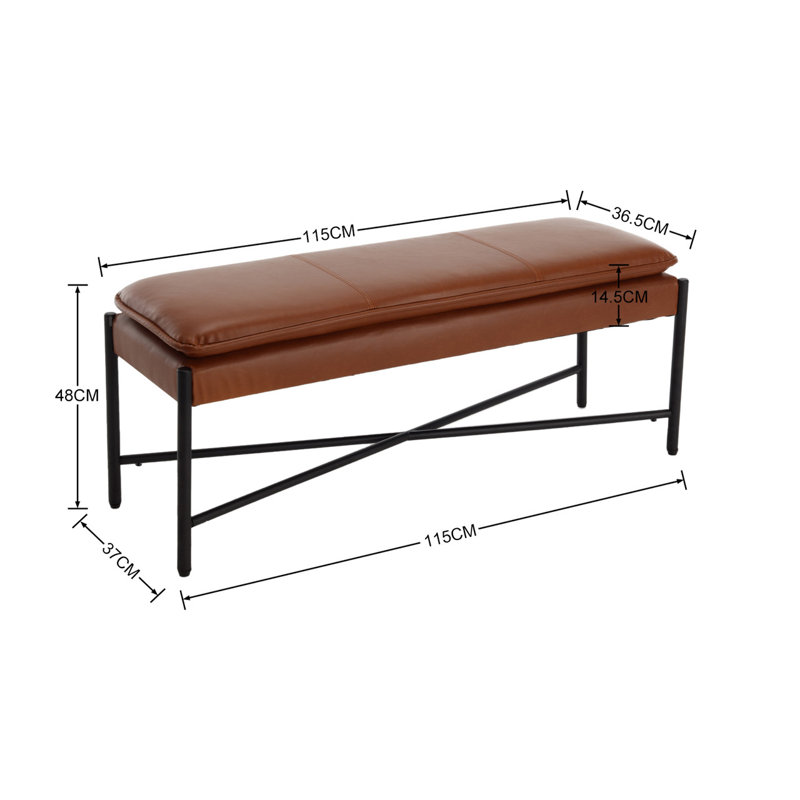 Tavione Upholstered Bench, Brown