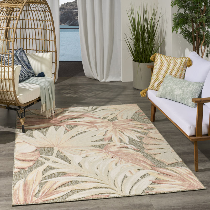 Anathea Floral Indoor / Outdoor Area Rug, Rectangle 107 x 168 cm