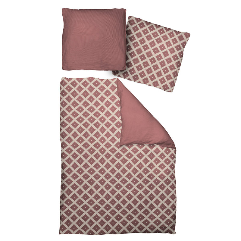 Esteban Geometric Shapes Duvet Cover Set with Pillowcases Included, Single - 1 Pillowcase (80 x 80 cm), Brown