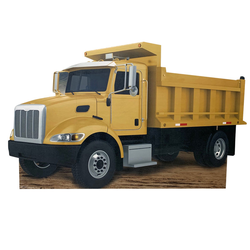 Life-Size Yellow Construction Dump Truck Cardboard Standup
