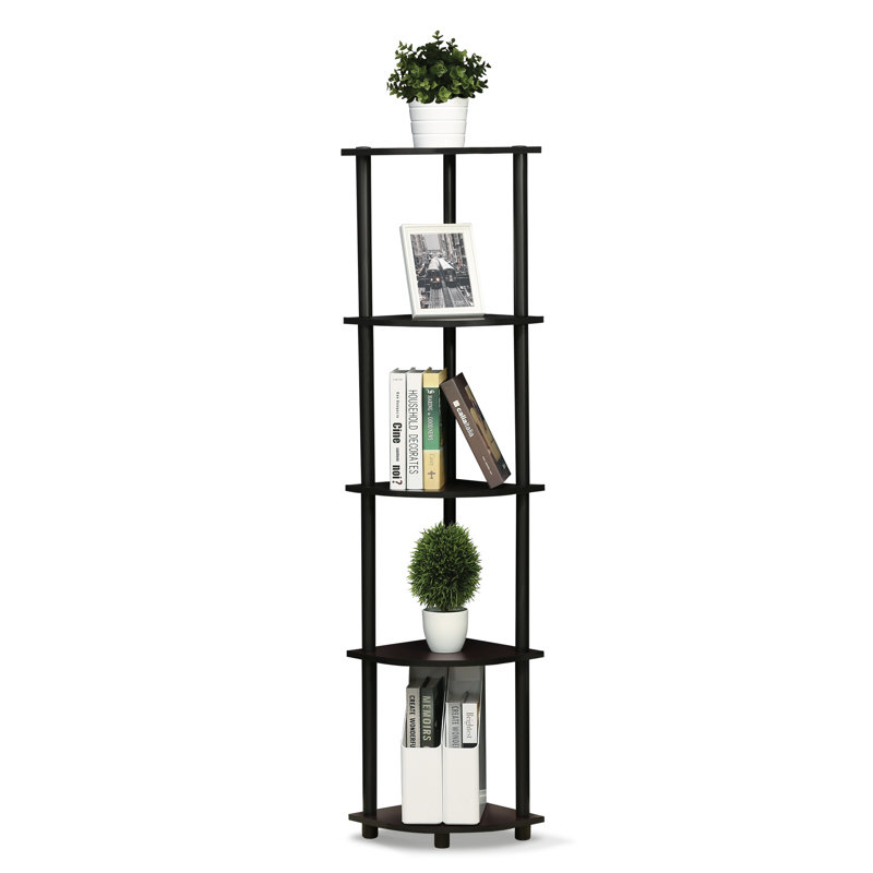 Corner Bookcase, Dark Walnut