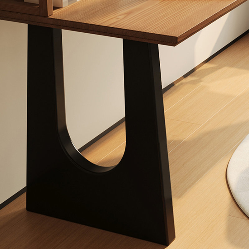 Bureau noyer + bois massif rectangulaire noir + fer, H 57,09 po x l 62,99 po x P 23,62 po
