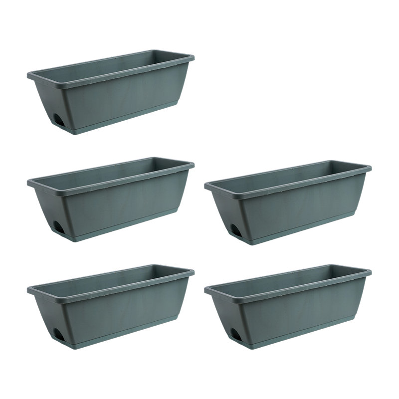 Plastic Outdoor Planter Box, 13.7cm H x 42cm W x 18cm D