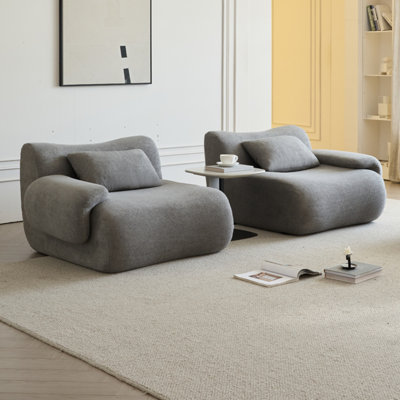 Canapé dans une boîte, canapé à 2 places en mousse à mémoire de forme, canapé à compression moderne avec siège profond, aucun assemblage requis, canapé pour salon, gris clair