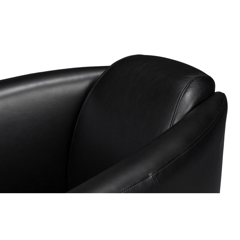 Mandy Armchair, Black Genuine Leather