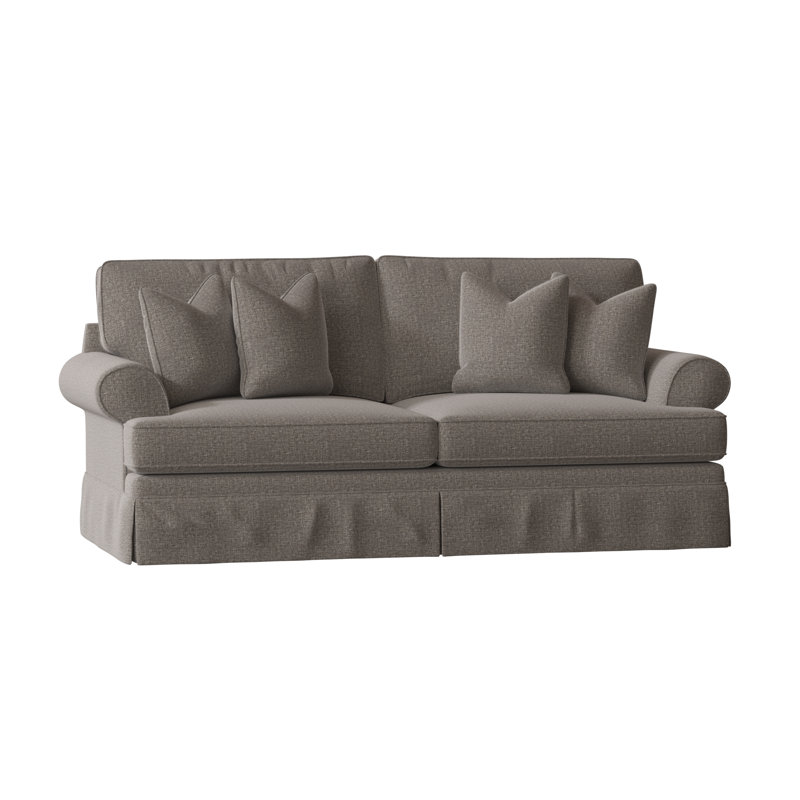 Brookner Upholstered 91'' Sofa, Drusky Charcoal Sustain® Basketweave