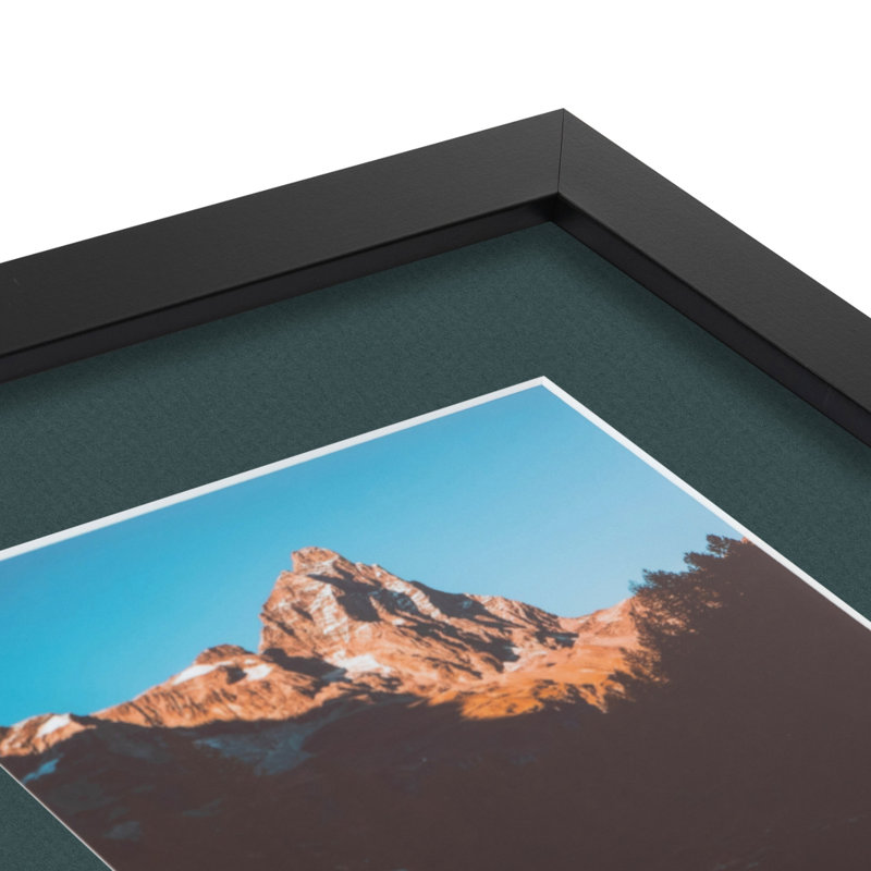 Cadre pour photo simple 5 "x 5" en bois mat, À feuilles persistantes