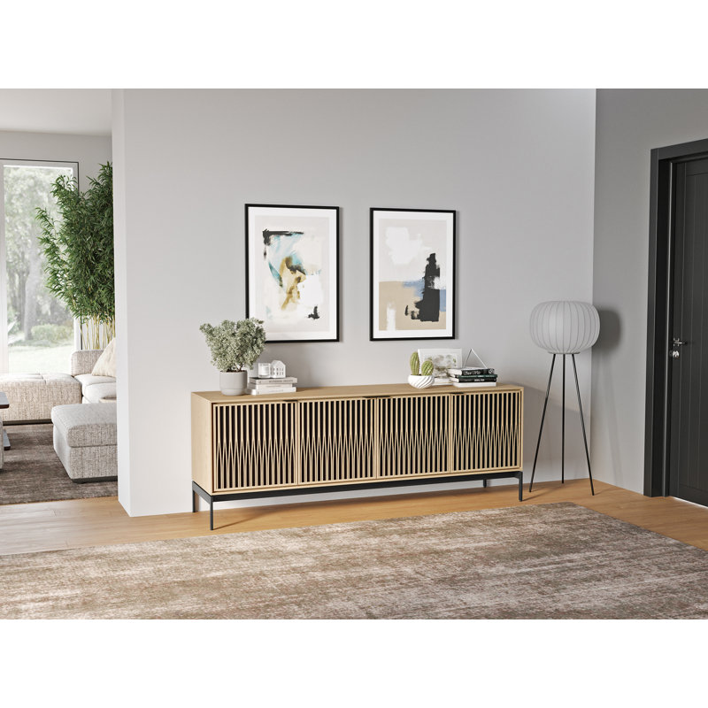 Elements - Cabinet with Console Base - Tune Door, Washed Oak