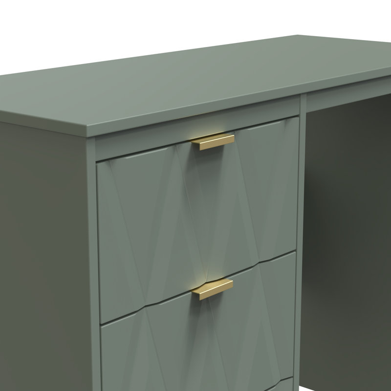 Las Vegas 3 Drawer Vanity in Graphite (Ready Assembled), Green