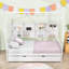 Lit plateforme en bois avec lit gigogne et tablettes-971946839-971946836