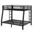 Compact Metal Bunk Bed With Attached Ladder-1212472650