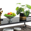 Outdoor Drink Counter With Wheels And Stylish Glass Top - Brown For Garden Poolside Snack Table Elegant Poolside,