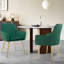 Chaises d'appoint luxueuses en velours vert avec pieds dorés, ensemble de 2 - Coussin amovible, fauteuils avec cadre en métal Glam pour la salle à manger et le salon
