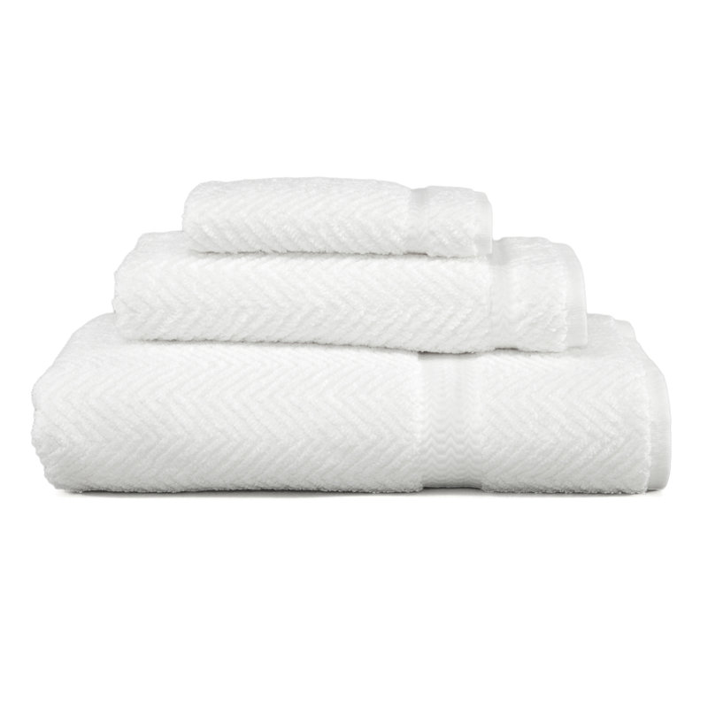 Herringbone 100% Cotton Plush Mulit-Size Set, White