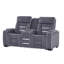 Causeuse inclinable gris AUSTIN avec accoudoirs de rangement