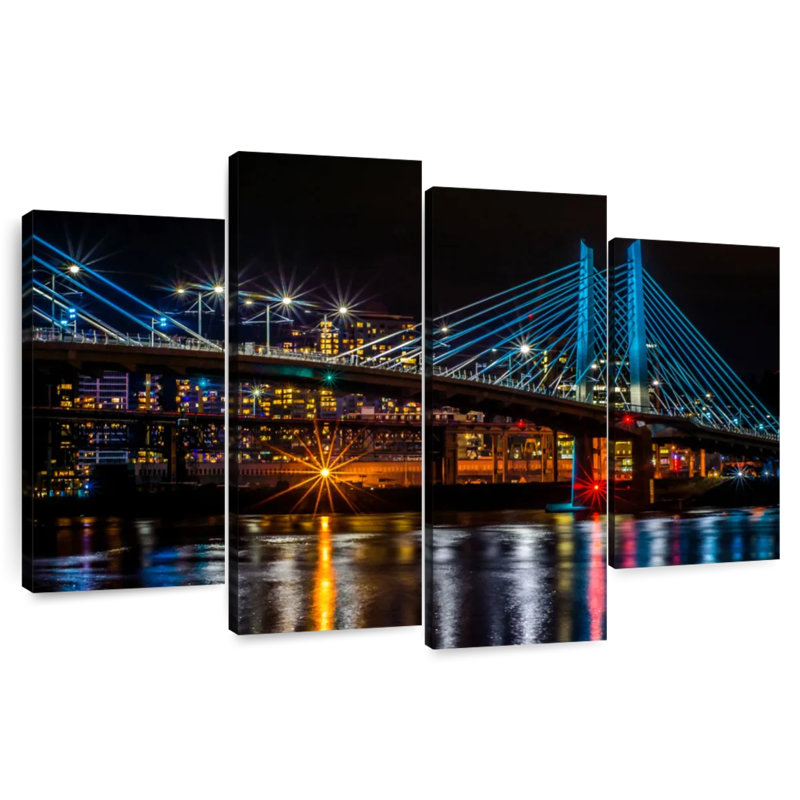 Lumières de la ville de Nicci, Oregon Bridge, H 27 po x l 43 po