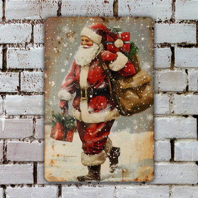 Panneau mural rétro en aluminium 12 po x 8 po, plaque murale rustique, plaque décorative résistante aux intempéries