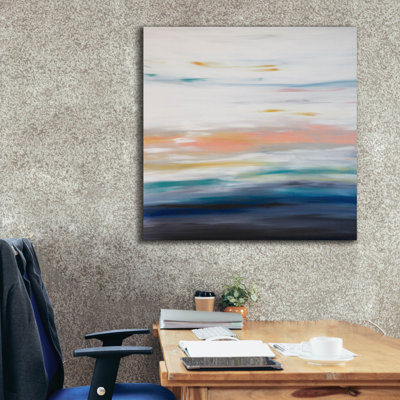 Coucher de soleil 70 po par Hilary Winfield, art mural sur toile, 37 po x 37 po