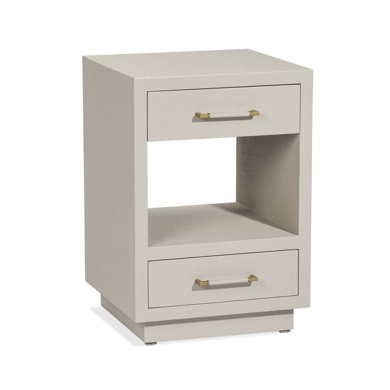 Taylor 18'' W Nightstand, 26" H x 18" W x 18" D, Caribbean Sand/Antique Brass