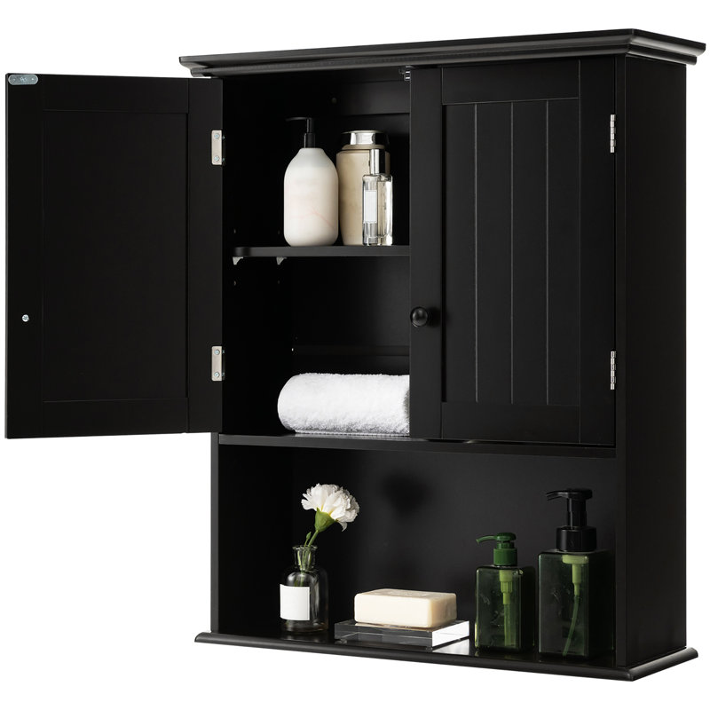 Armoire de salle de bain murale Kajana, Noir