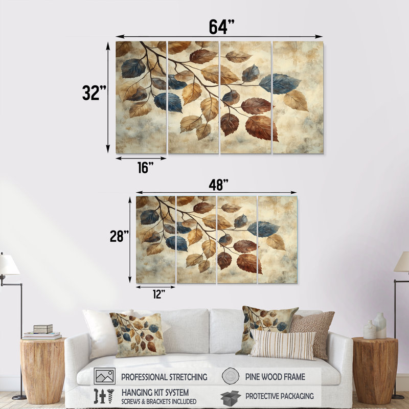 Deidra - L - sépia, décoration murale - art mural traditionnel, H 28 po x l 48 po, 4