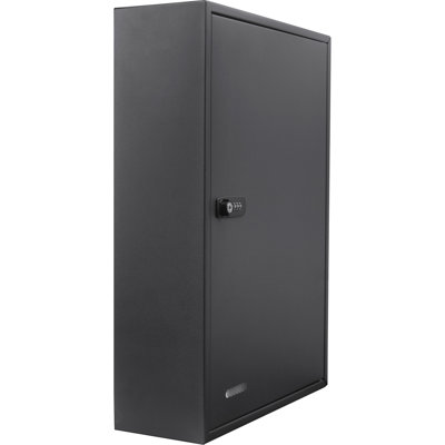 Adjustable Key Cabinet For 200 Keys - Gray, Steel, Lock, Wall Mount, Colorful Tags Organized Storage Homes And Businesses Keys, Gray