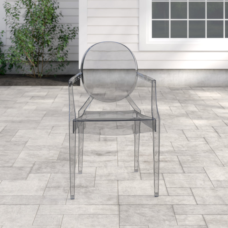 Ethereal Grace 36" Transparent Clear Acrylic Arm Chair