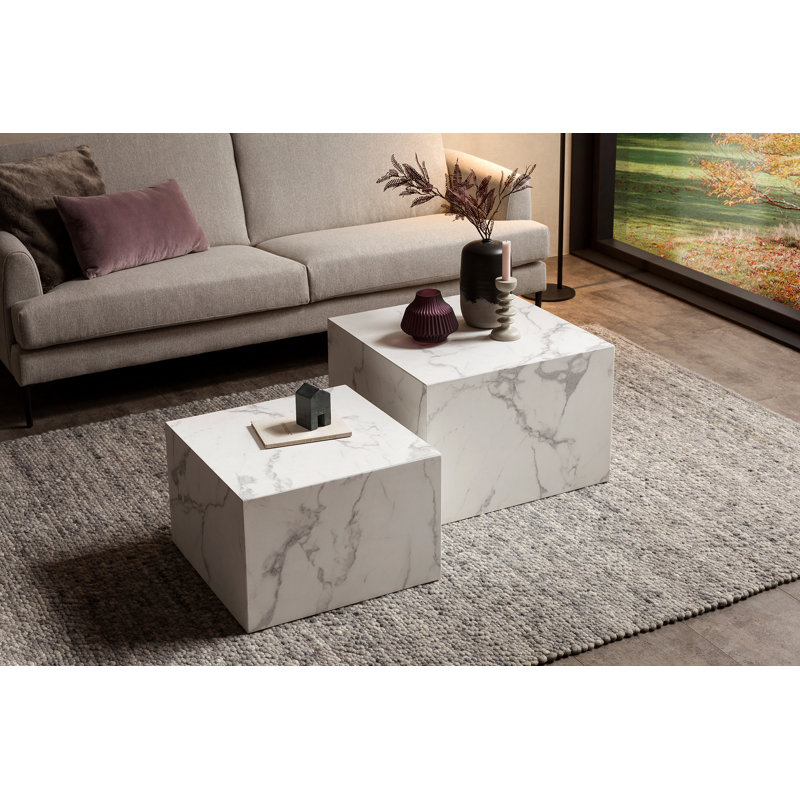Kinnerly Block Coffee Table, White