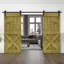 Porte de grange à panneaux et en bois avec quincaillerie d'installation-86647841-86647846