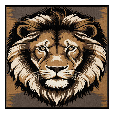 Washable Bush Lion Big Cats Area Rug