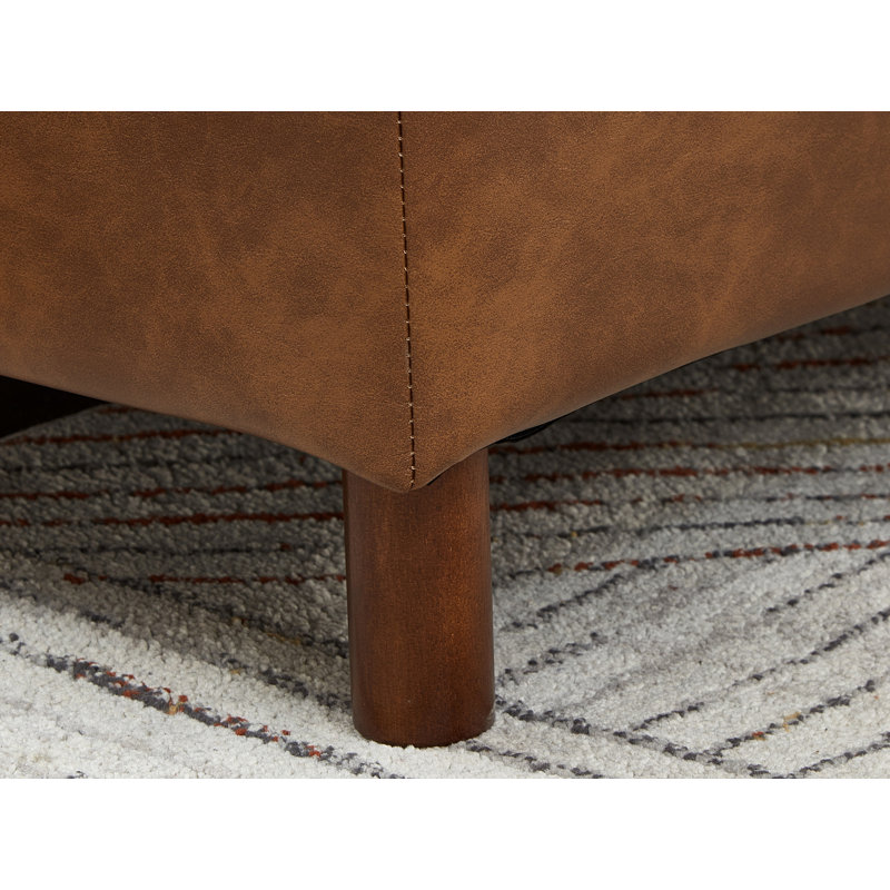 79" Faux Leather Square Arm Sofa, Brown