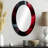 Pentti Red Black Contemplative Abstraction X - Waves Decorative Wall Mirror, Modern Large Mirror, Printed Metal Art-2058535502-2058535501