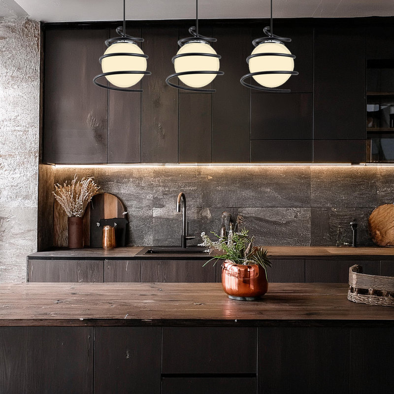 Luminaire suspendu pour îlot de cuisine 3 lumières John-Paul