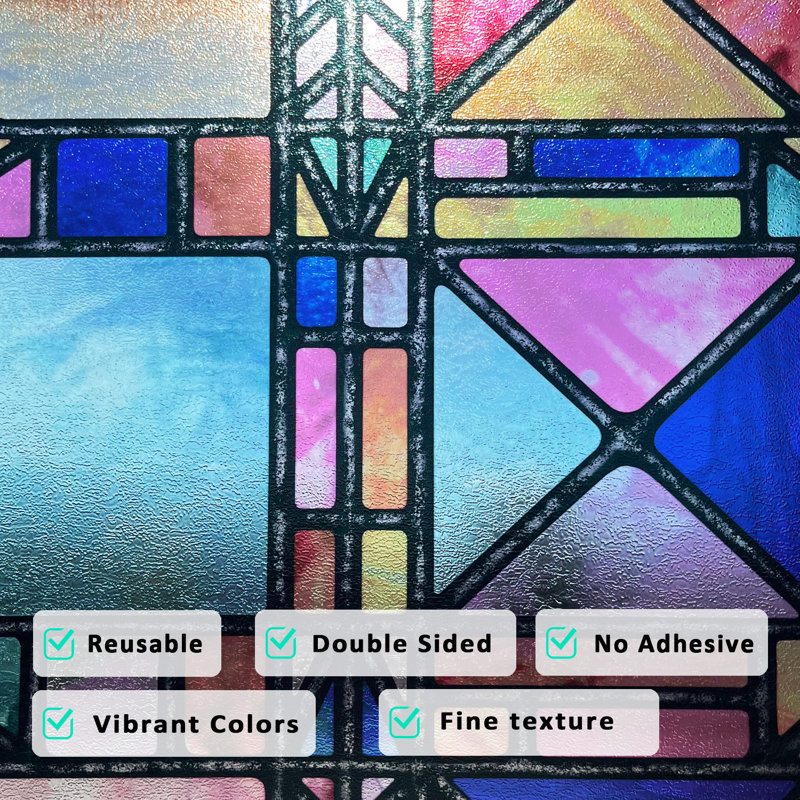 Retro Geometry Static Cling Window Decal