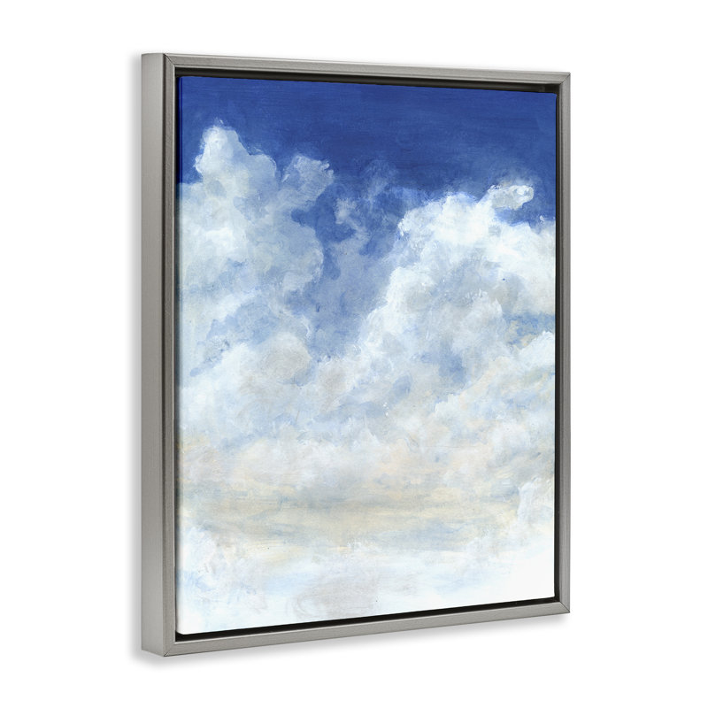 «Full Clouds In Blue Sky», art mural sur toile flottante par Grace Popp, Cadre flottant gris lustré, H 31 po x l 25 po